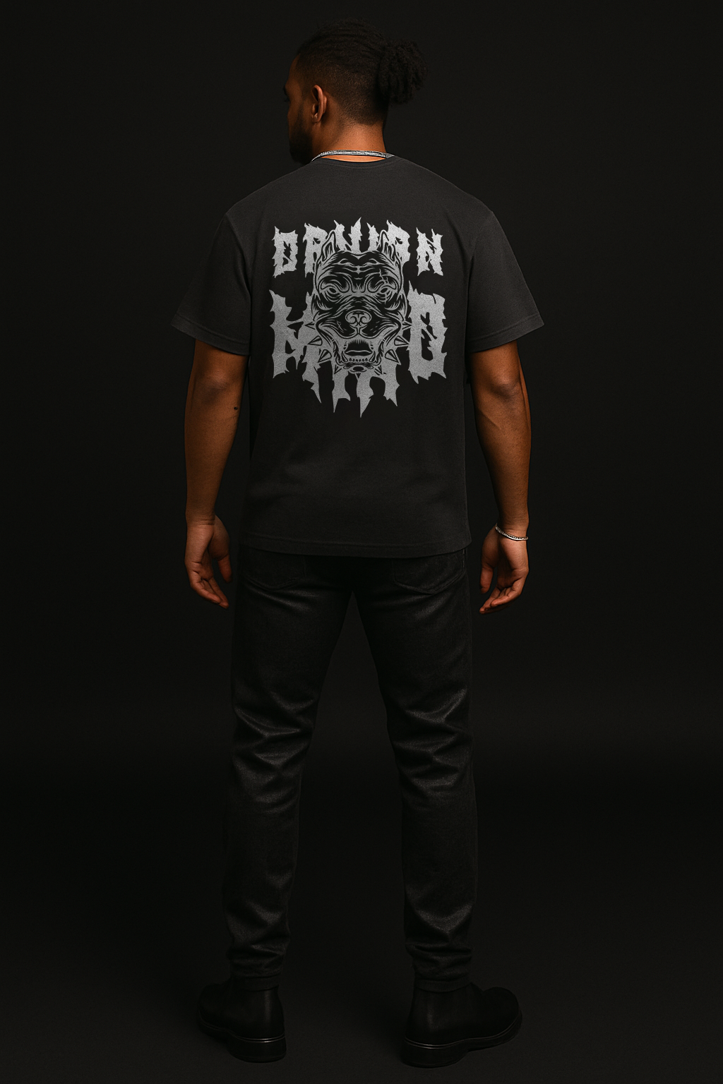 Gothic Bulldog Graphic Oversized T-Shirt