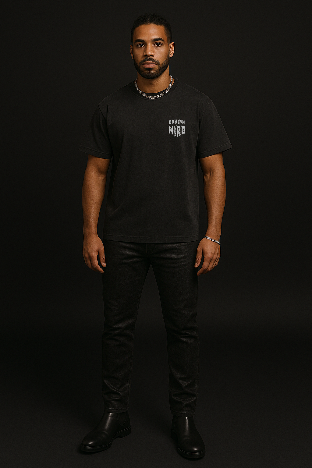 Gothic Bulldog Graphic Oversized T-Shirt