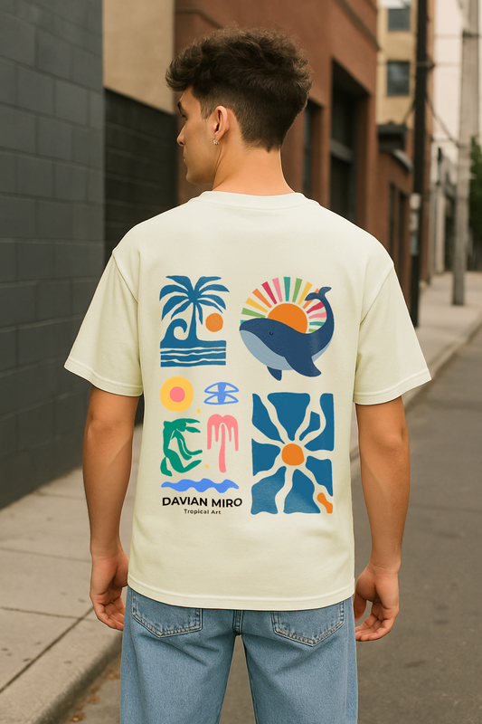 Tropical Whimsy Oversized Tee