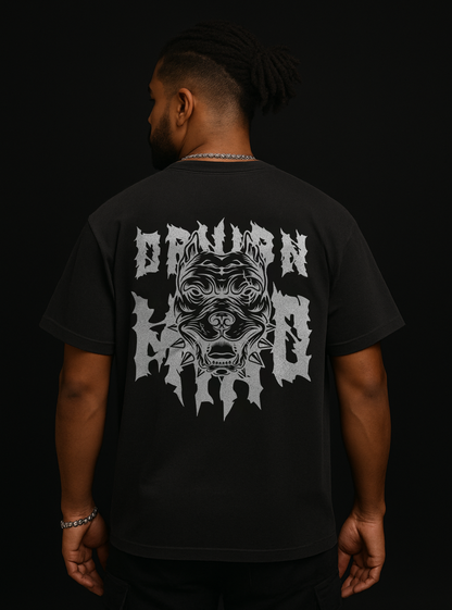 Gothic Bulldog Graphic Oversized T-Shirt
