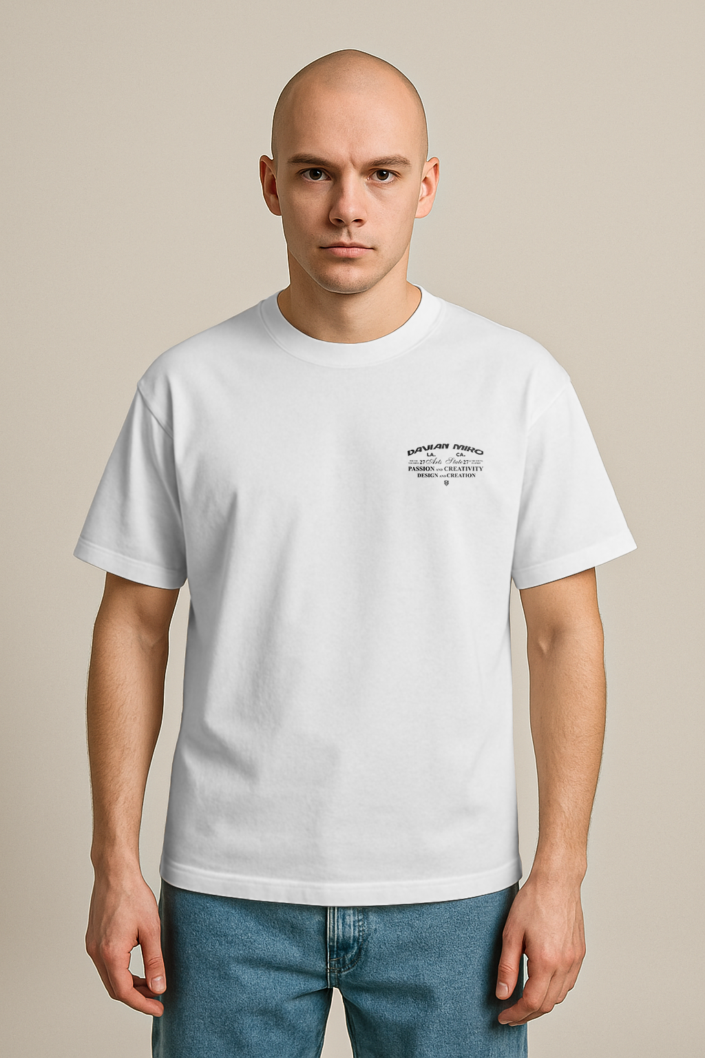 DAVIAN MIRO Arts State Oversized Tee - White